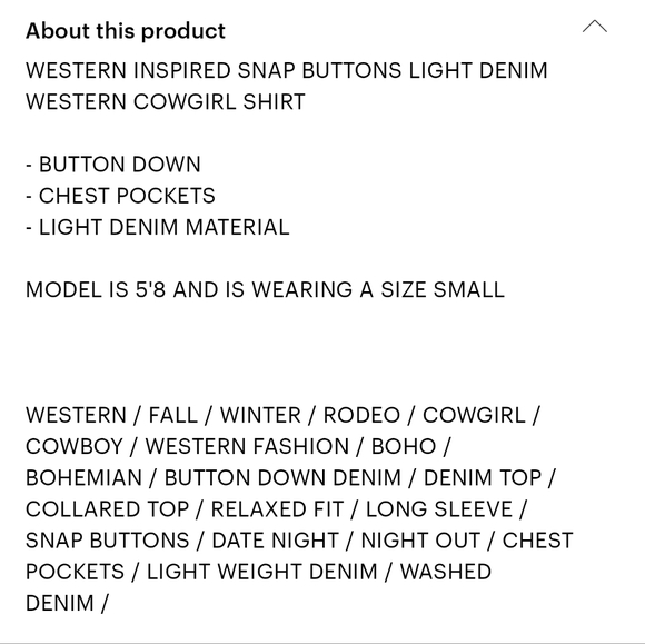 NWT Light Color Denim Shirt - Picture 4 of 4